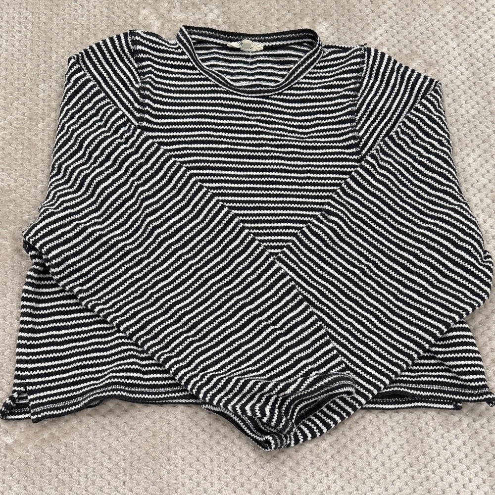 Madewell Black and White Knit Top